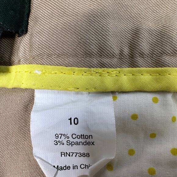 J.Crew Stretch City Fit Pants WMNS 10 Tan Mid Rise Wide Leg Trouser Cotton Blend - Picture 4 of 8